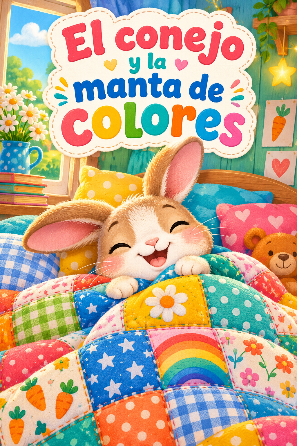 El conejo y la manta de colores