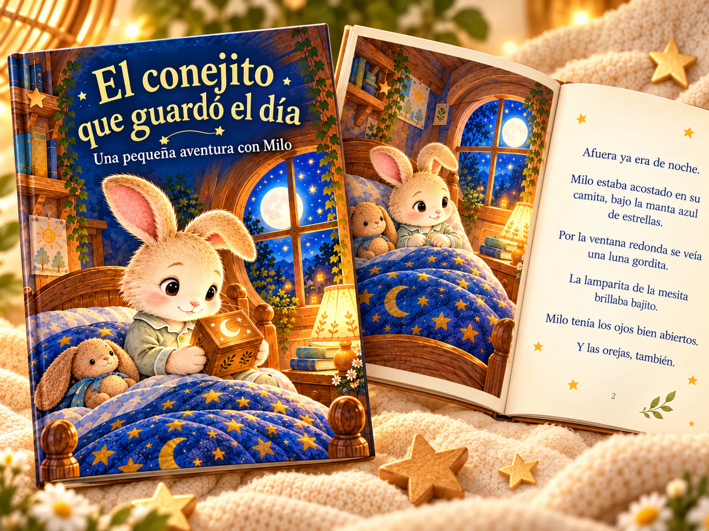 Portada y primeras páginas de El conejito que guardó el día